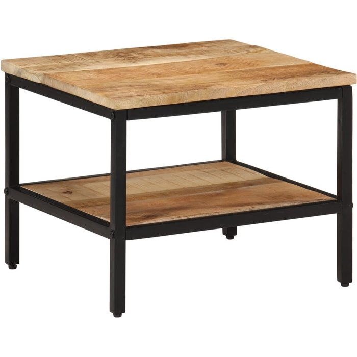 Vidaxl mesa de centro de madera maciza de mango rugosa 45x45x35 cm