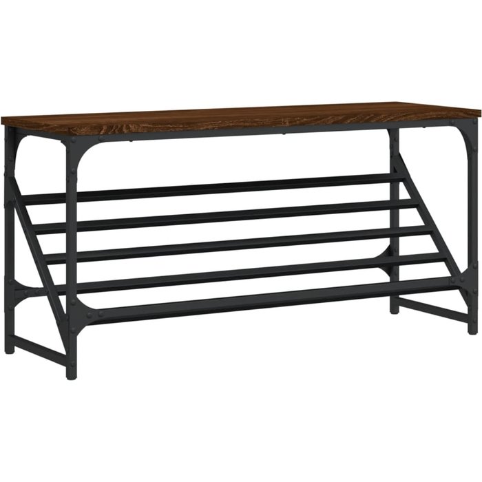 Zapatero de madera laminada, roble marrón, 90x30x45 cm - comfortxl