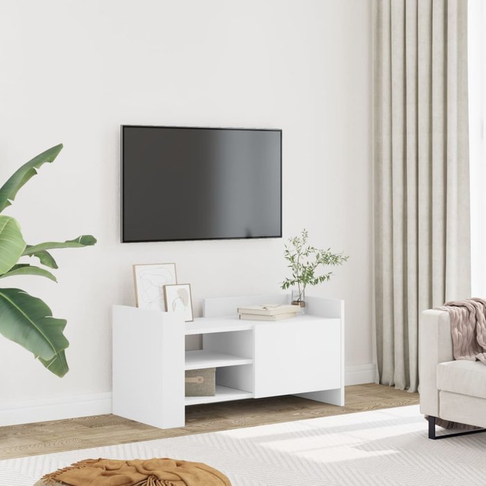 Maison exclusive - mueble de tv madera de ingeniería blanco 80x35x40 cm