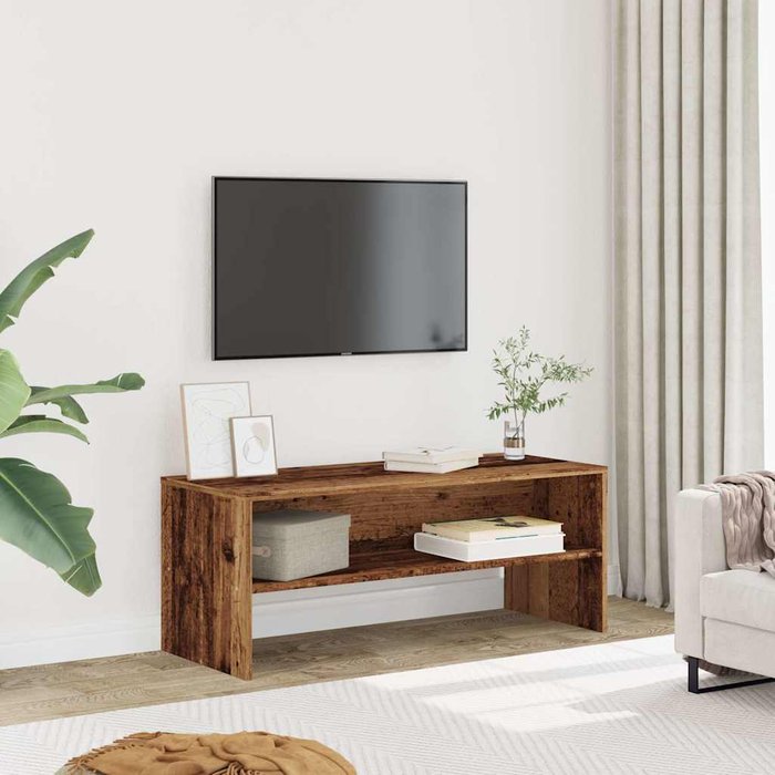 Mueble tv de madera antigua 100x40x40 cm madera contrachapada