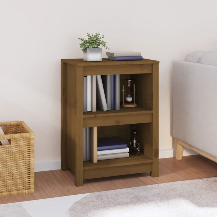 Librería marrón miel 50x35x68 cm madera maciza de pino