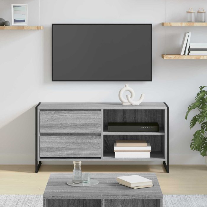 Mueble de tv sonoma gris 100 x 36 x 49,5 cm madera de ingeniería
