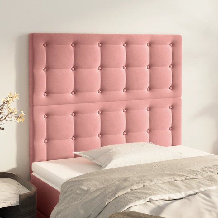 Maison exclusive - cabecero de cama rosa 80x5x118/128 cm terciopelo
