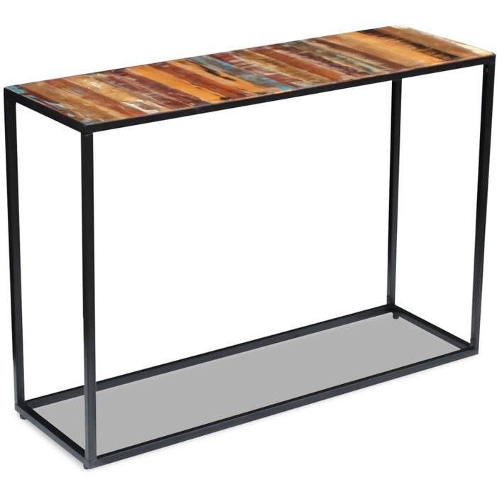 Mesa consola, madera maciza reciclada, 110x35x76 cm