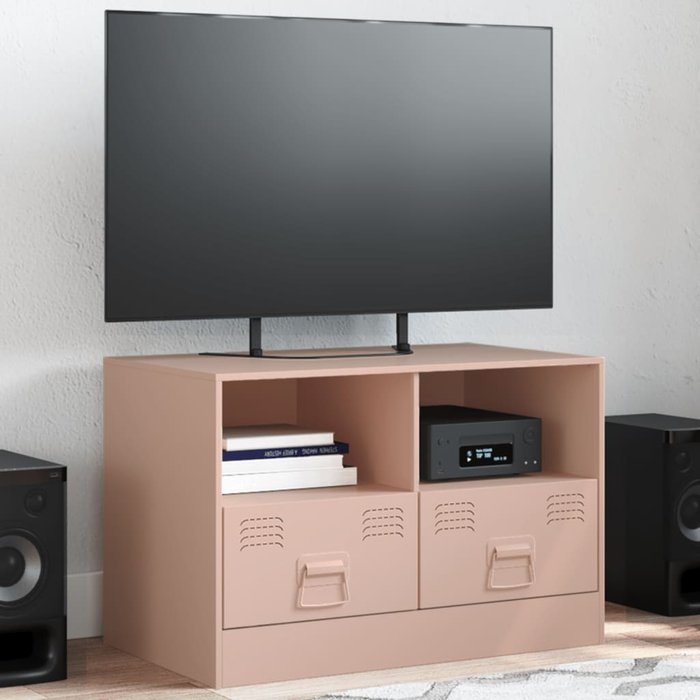 Mueble para tv de acero rosa 67x39x44 cm vidaxl