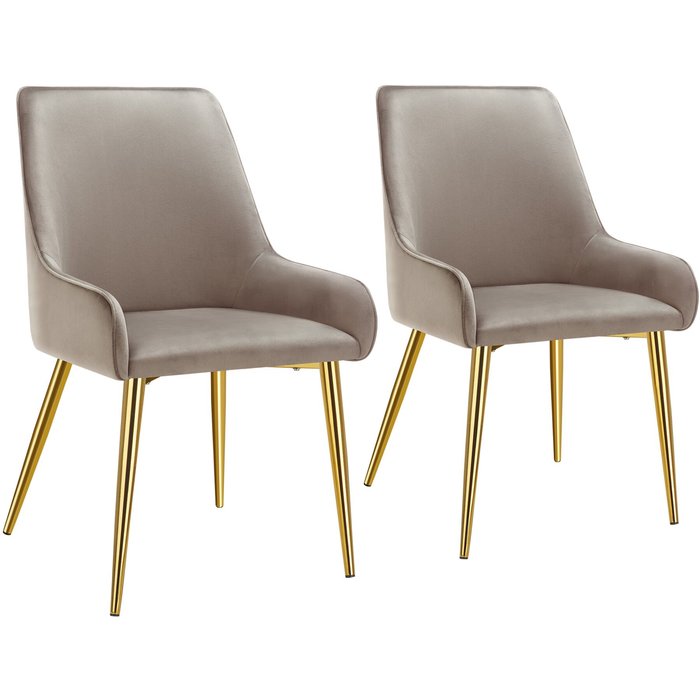 Tectake silla de comedor tapizada aspecto aterciopelado y acolchada