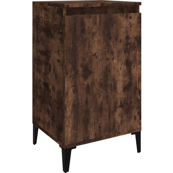 Mesita de noche de roble ahumado 40x35x70 cm de madera contrachapada