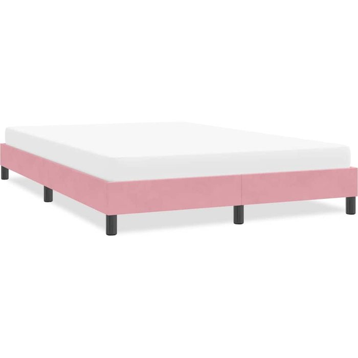 Estructura de cama sin colchón terciopelo rosa 160x220 cm vidaxl
