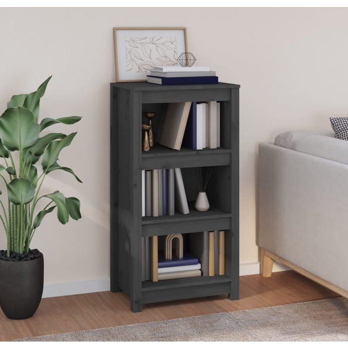 Estantería madera maciza de pino gris 50x35x97 cm unico / gris