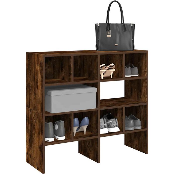 Estantes para zapatos 2 piezas apilables roble ahumado 89,5x30x40 cm