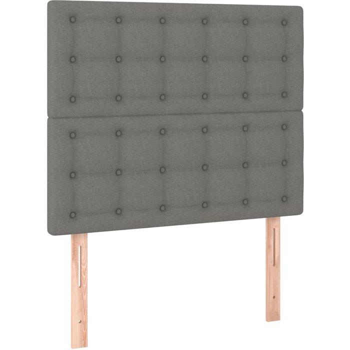 Cabecero cama - mueble cabecero de tela gris oscuro 90x5x118/128 cm