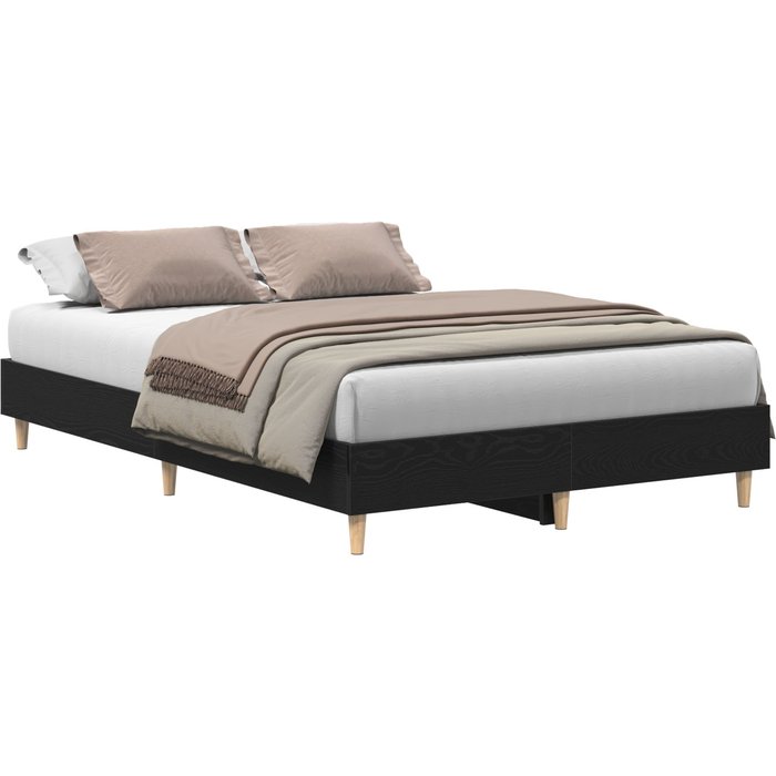 Vidaxl estructura de cama madera ingeniería roble negro 140x190 cm