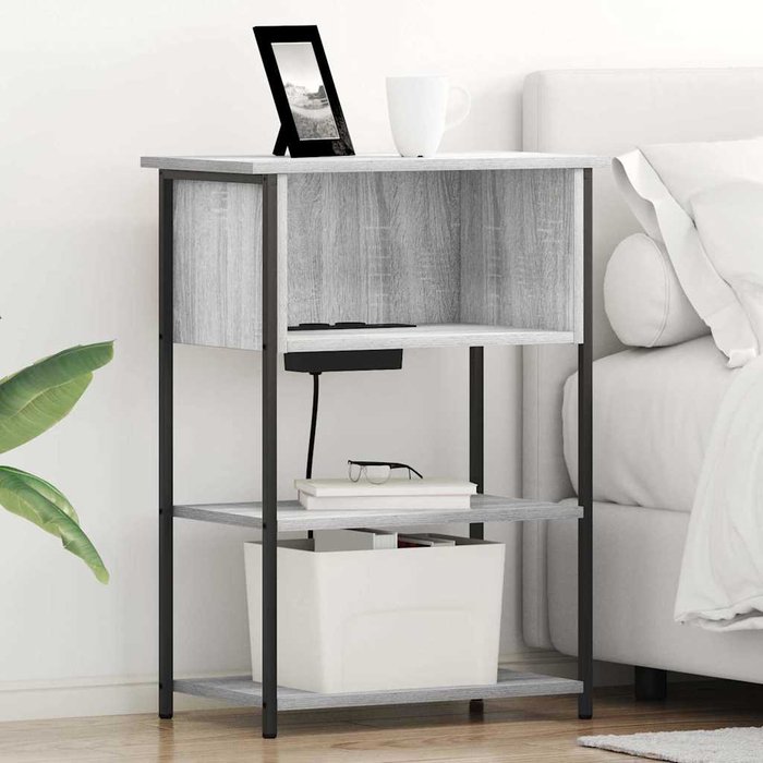 Maison exclusive - armario de noche gris sonoma 55 x 31 x 76 cm