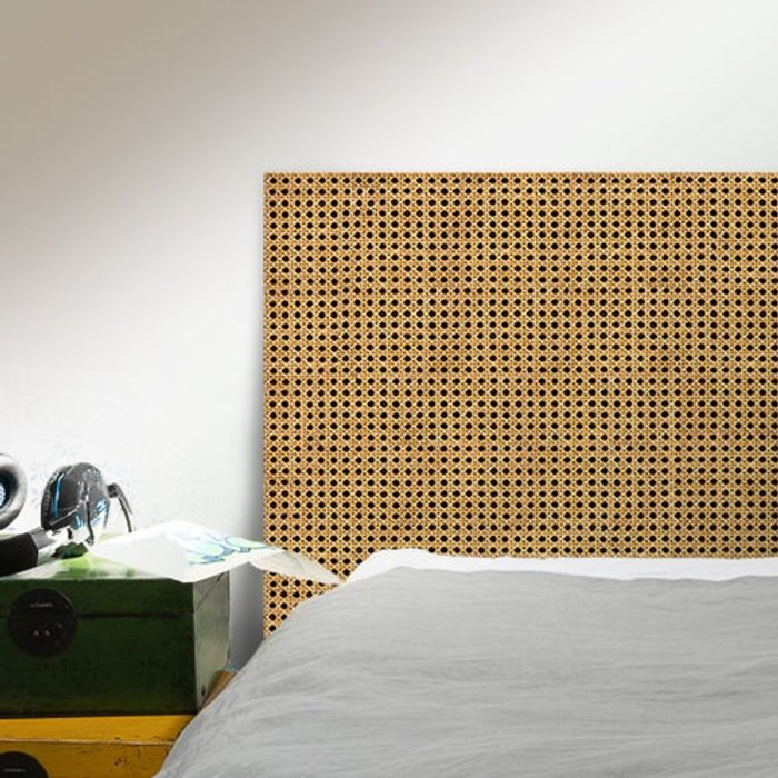 Mural decorativo ratán natural - negro, 1600 x 500 mm, acabado rígido