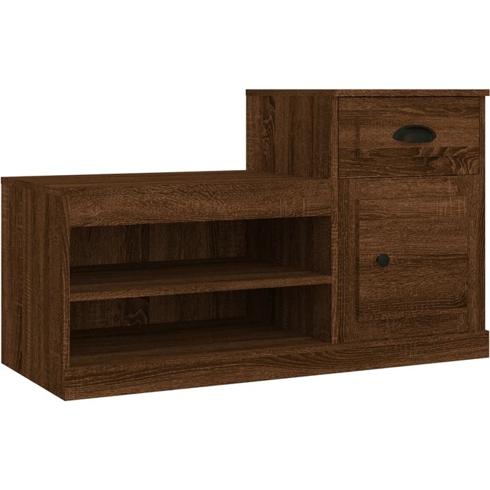 Zapatero, contrachapado de roble marrón, 100x42x60 cm - comfortxl