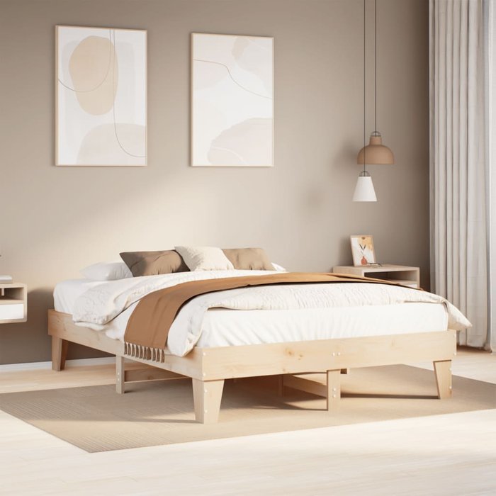 Estructura de cama sin colchón madera de pino blanco 150x200 cm vidaxl