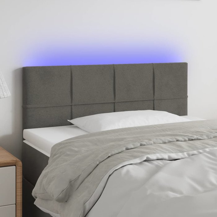 Cabecero led gris oscuro 80x5x78/88 cm terciopelo