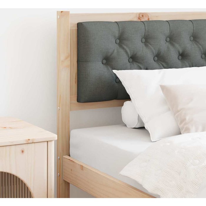 Maison exclusive - cabecero otro negro y gris oscuro 90 cm madera maciza de pino