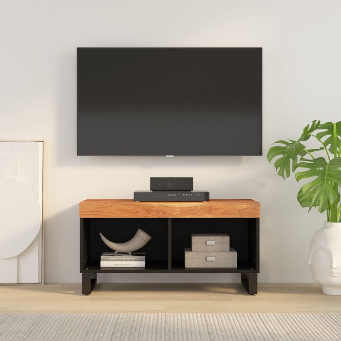 Mueble tv 85x33x43,5 cm madera maciza de acacia