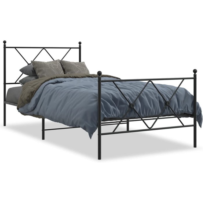 Maison exclusive - estructura cama sin colchón con estribo metal negro 90x190 cm