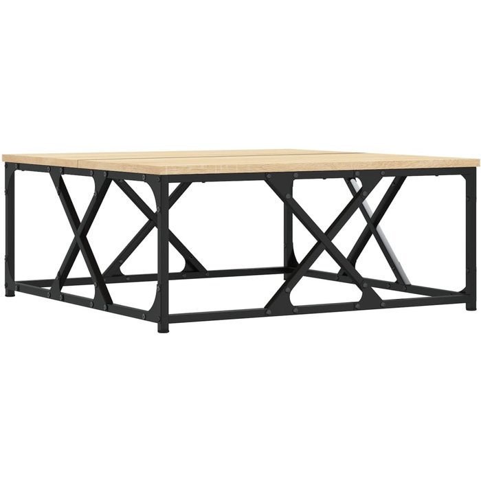 Mesa de centro madera de ingeniería roble sonoma 70x70x30 cm - comfortxl