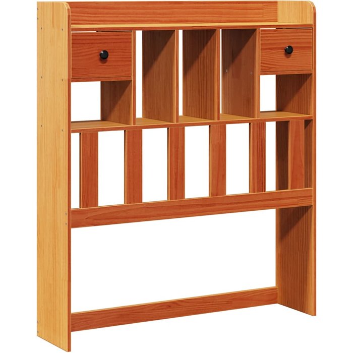 Cabecero de cama almacenaje madera maciza pino marrón 75 cm - comfortxl