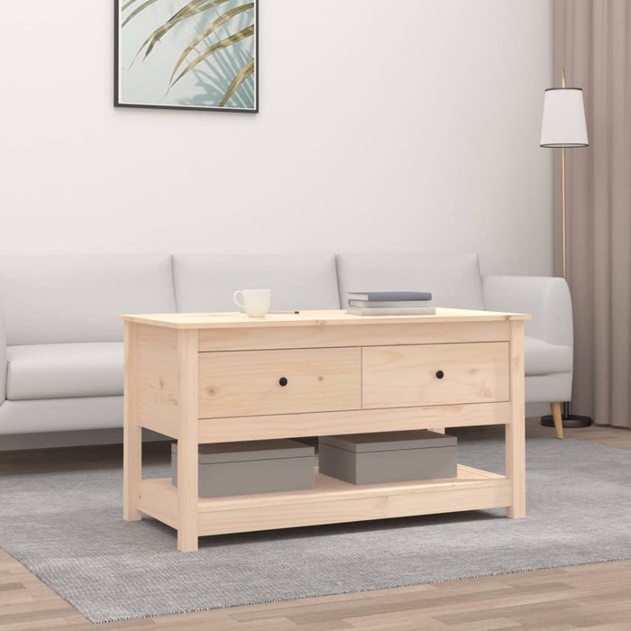 Mesa de centro 102x49x55 cm madera maciza de pino