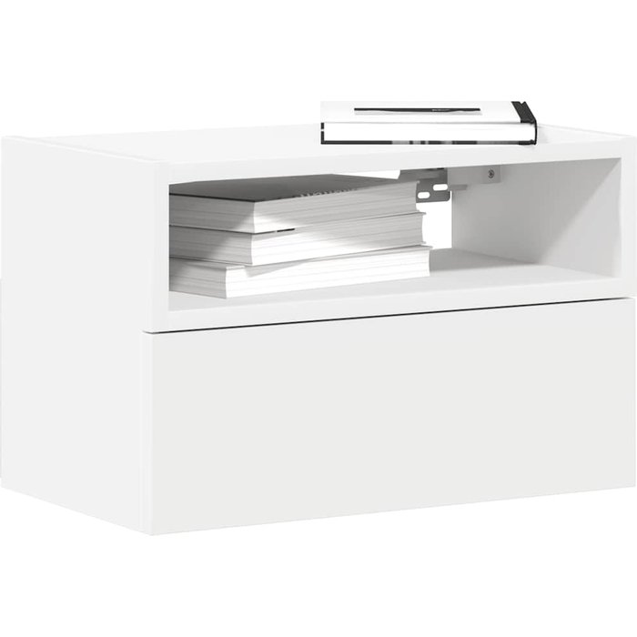 Mesitas de noche de pared 2 piezas blanco 45x26x28,5 cm
