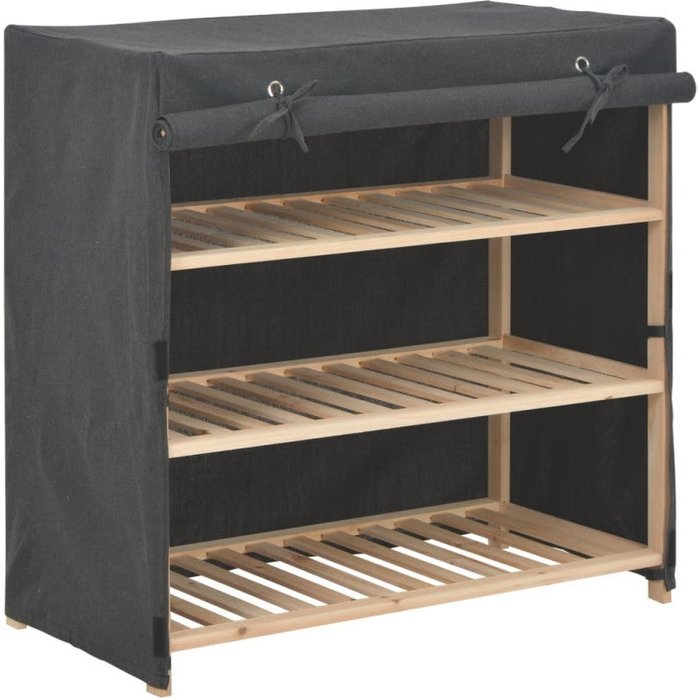 Vidaxl mueble zapatero con funda de tela gris 79x40x80 cm