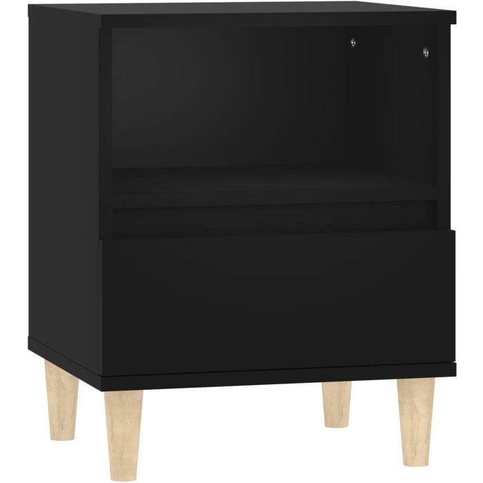 Mesita de noche negro 40x35x50 cm