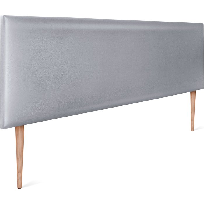 Dhome cabecero de polipiel liso 145x105cm con patas camas 135/140 - plata