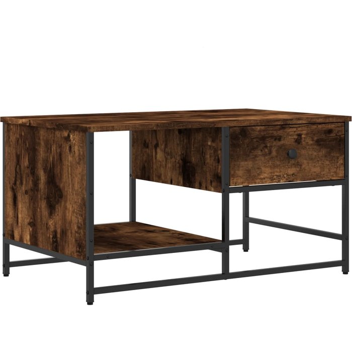 Mesa de centro madera contrachapada roble ahumado 85,5x51x45 cm - comfortxl