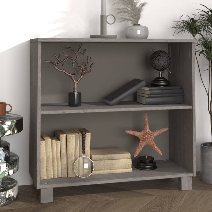 Hamar aparador gris claro 85x35x80 cm madera maciza de pino
