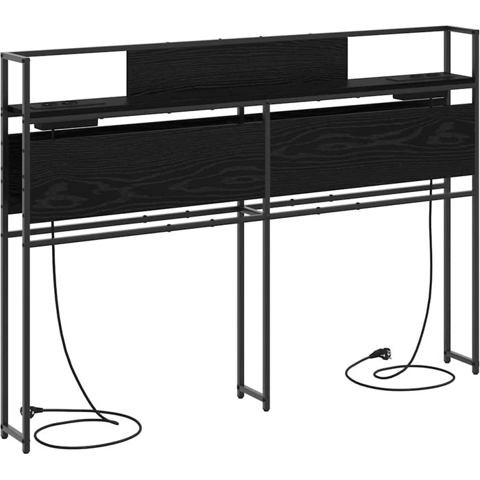 Cabecera de almacenamiento con cabecera roble negro 135 cm