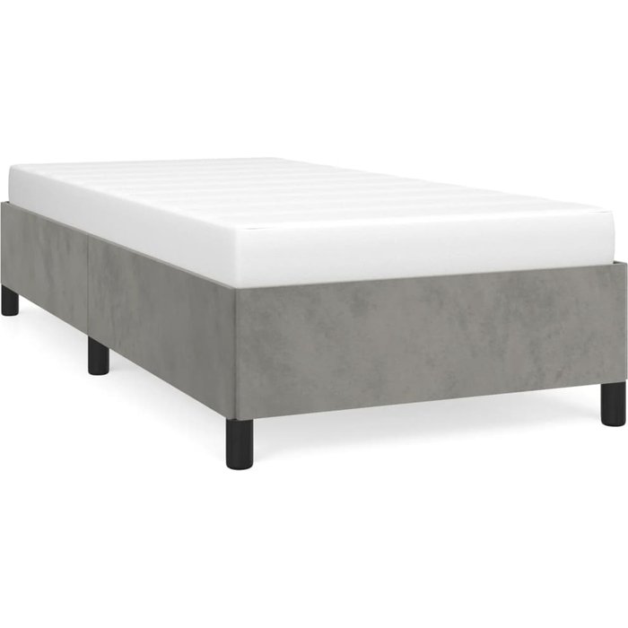 Estructura de cama sin colchón terciopelo gris claro 100x200 cm — comfortxl