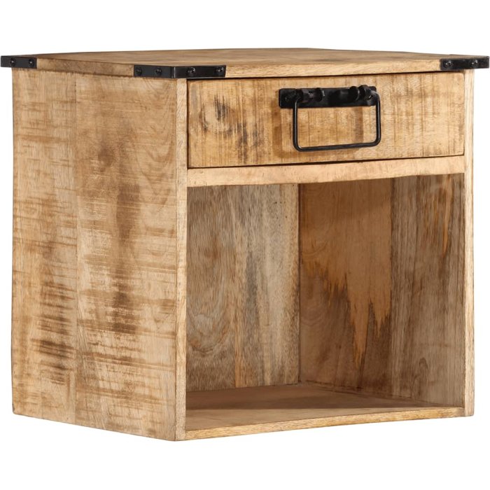Mesita de noche madera maciza de mango 40x30x37 cm