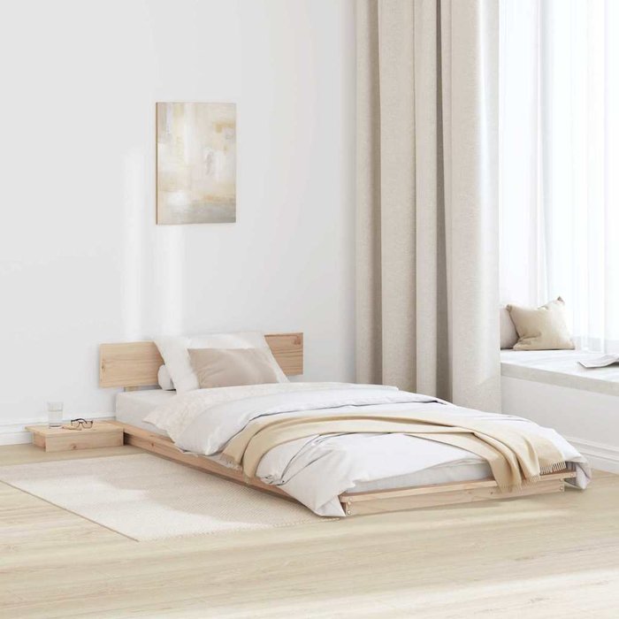 Estructura de cama con cabecera marrón 90 x 200 cm madera vidaxl