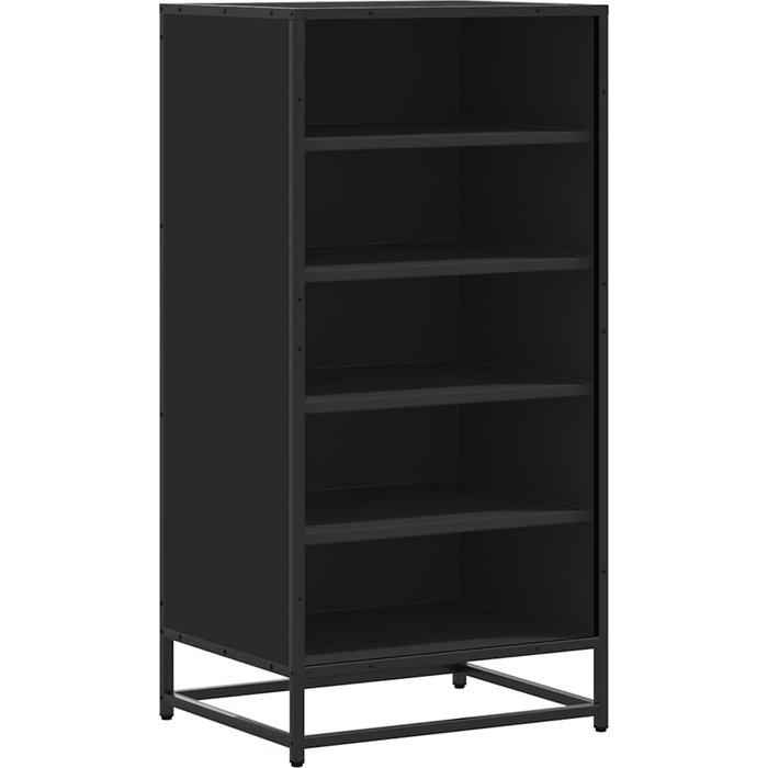 Zapatero de madera compuesta negra 48x38x97,5 cm - comfortxl