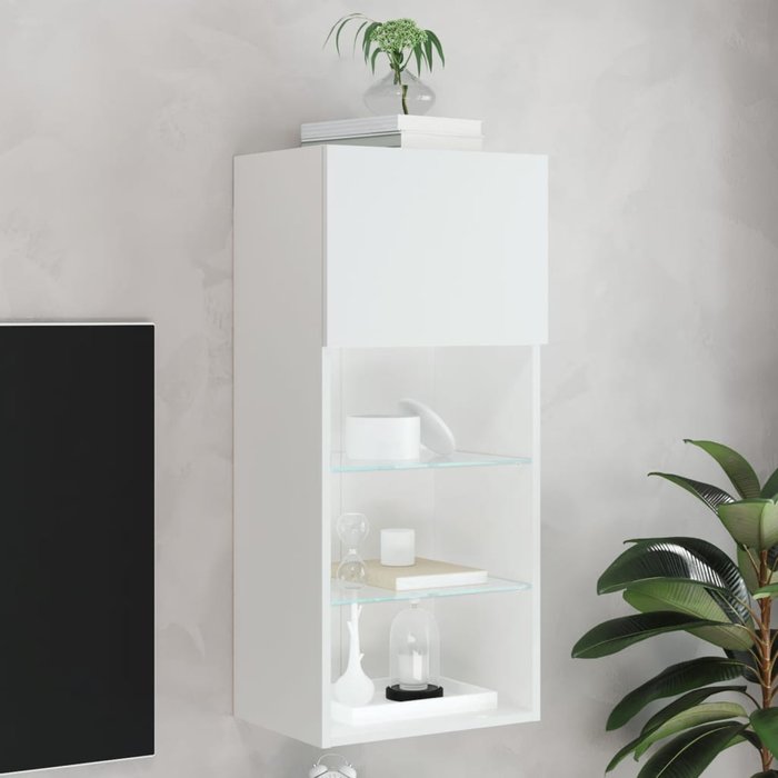 Mueble tv con luces led blancas 40,5x30x90 cm