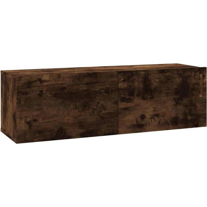 Mueble tv de pared roble ahumado 100x30x30 cm madera contrachapada