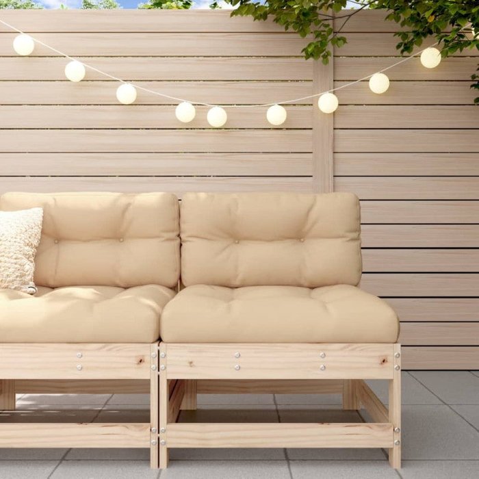 Vidaxl sofá central de jardín madera maciza de pino