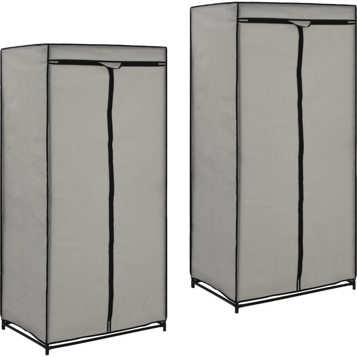 2 uds armarios gris 75x50x160 cm