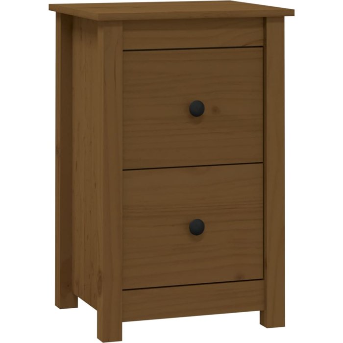Mesita de noche marrón miel 40x35x61,5 cm madera maciza de pino