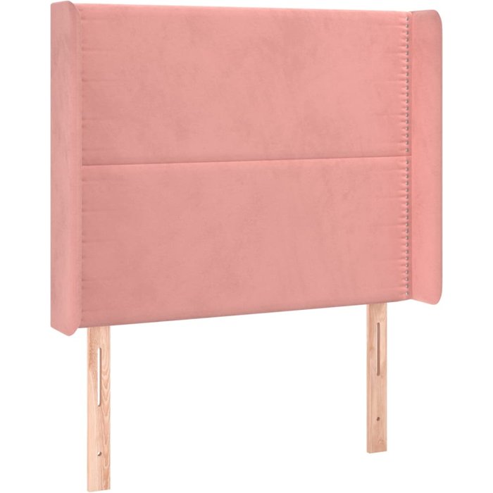 Cabecero con orejas de terciopelo rosa 83x16x118/128 cm - comfortxl