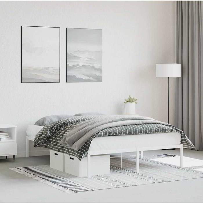 Estructura de cama de metal blanca 135x190 cm vidaxl