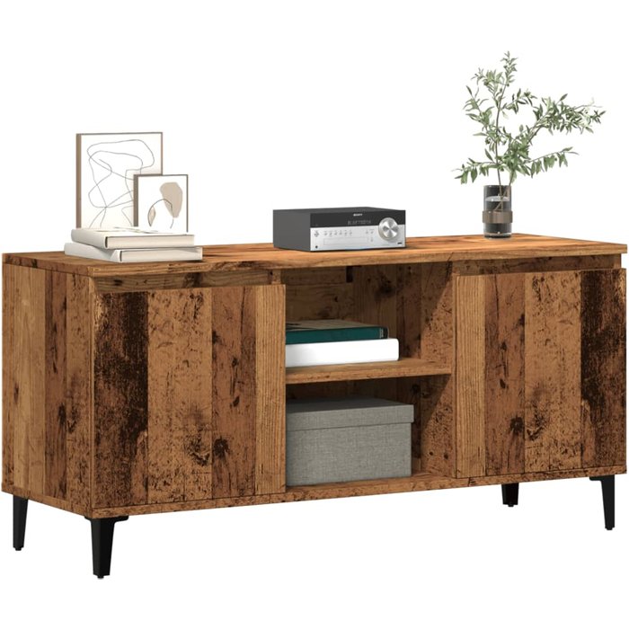 Mueble de tv madera ingeniería madera envejecida 102x35x50 cm