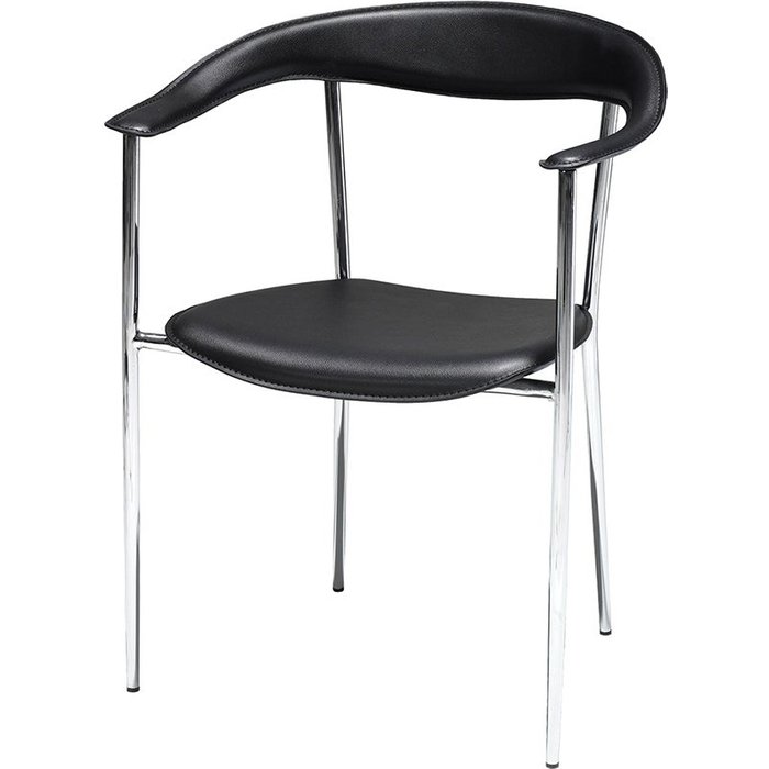 Silla de comedor katja, cuero negro