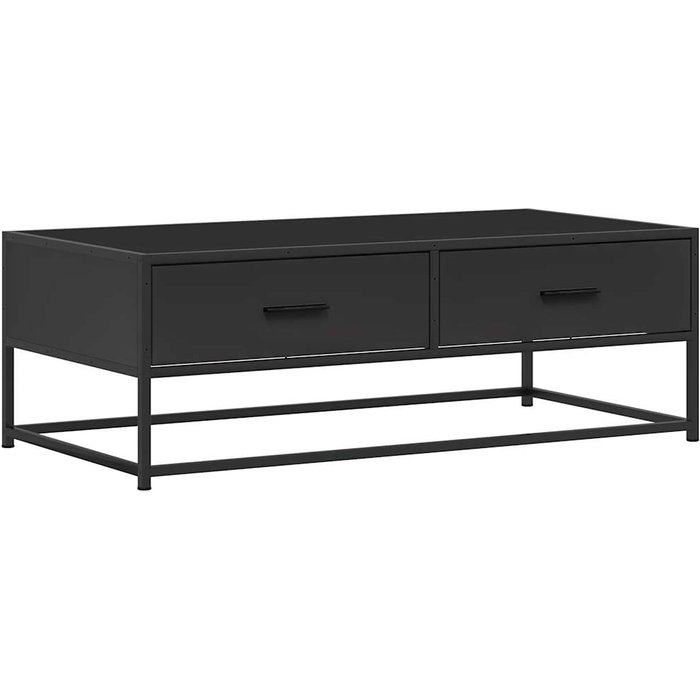 Mesa de centro de madera ingeniería y metal negro 100x50x35 cm - comfortxl