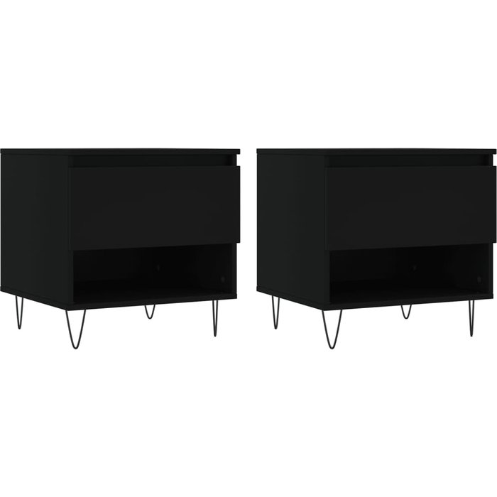 Mesas de centro 2 piezas laminadas en negro 50x46x50 cm - comfortxl