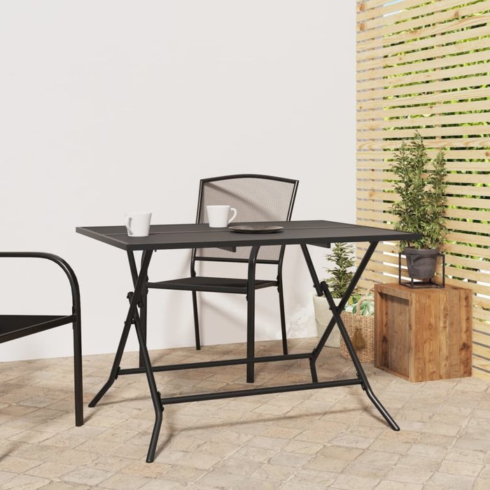 Mesa de jardín plegable malla acero gris antracita 110x80x72 cm vidaxl
